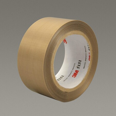 3M General Purpose Ptfe Glass Cloth Tape 5151, Light Brown, 2 In X 36 Yd 7000028973